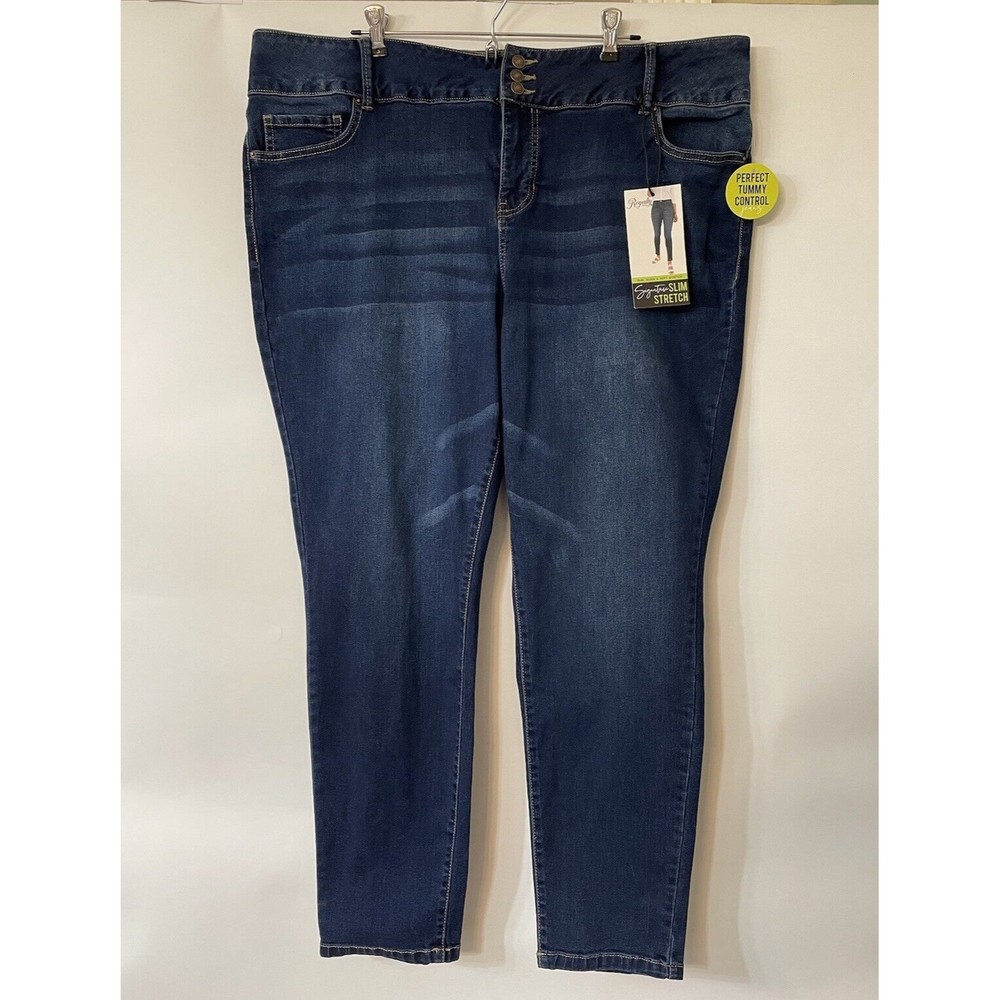 Jessica Simpson Signature Slim Stretch Skinny Jeans Plus Size 20W Med-Dark Wash